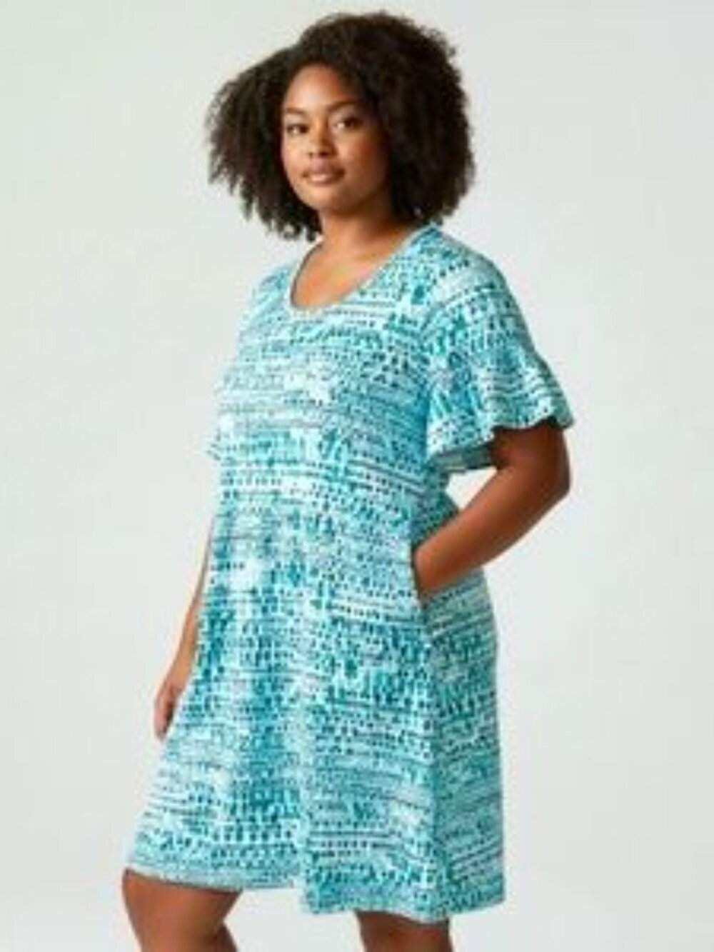 NWT Chico’s Soft Cotton Modal Printed Pocket Dress Chico's Size 1